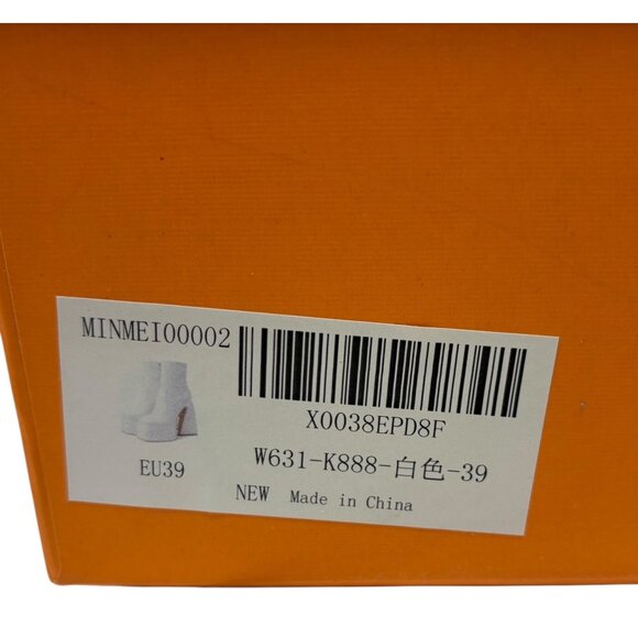 Go-go White Platform Ankle Boots Chunky Block 5.5” Heels Side Zip EU 39 US 9 - Picture 5 of 10